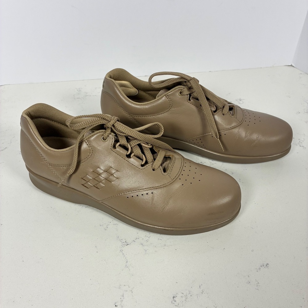 SAS Walking Shoes 10.5M Taupe Free Time Leather Comfort Sneaker Orthopedic Nurse